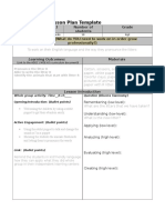 Lesson Plan Template: Date Subject Number of Students Grade