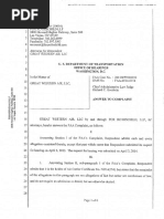 Department of Transportation Vs Great Western Air LLC Dba Cirrus Aviation Services