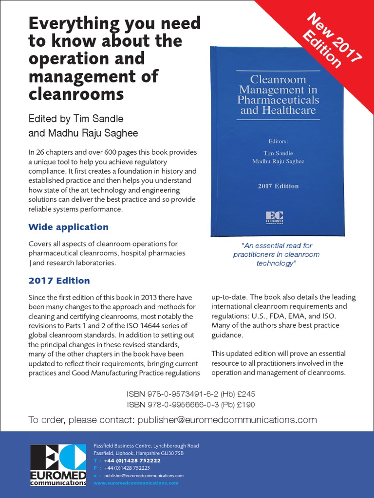 Cleanroom Management Essentials 2017 | PDF | Regulatory Compliance ...