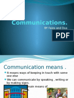 Communications.: BY Faiza and Dua