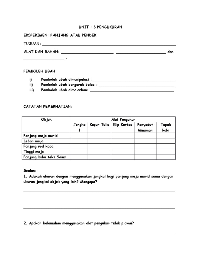 Unit 6 Pengukuran Tidak Piawai Pdf