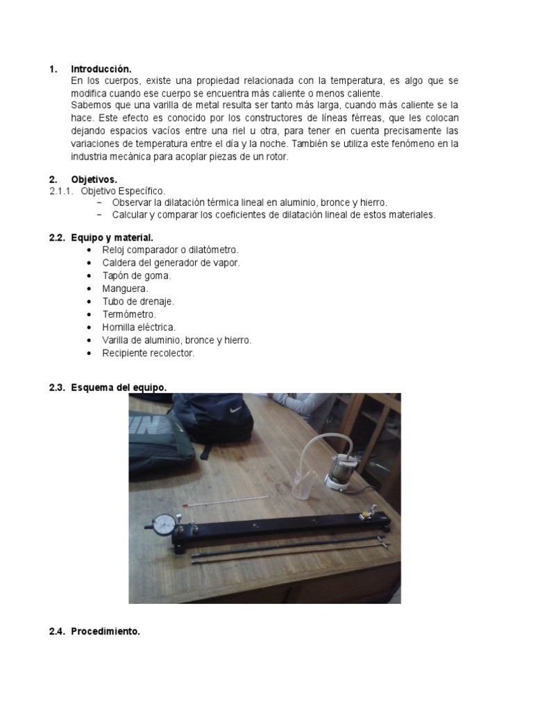 Practica.n9.Coeficiente de Dilatacion PDF Expansión térmica Aluminio