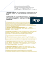 Tipos de Empresas de Acuerdo A Su Forma Jurídica