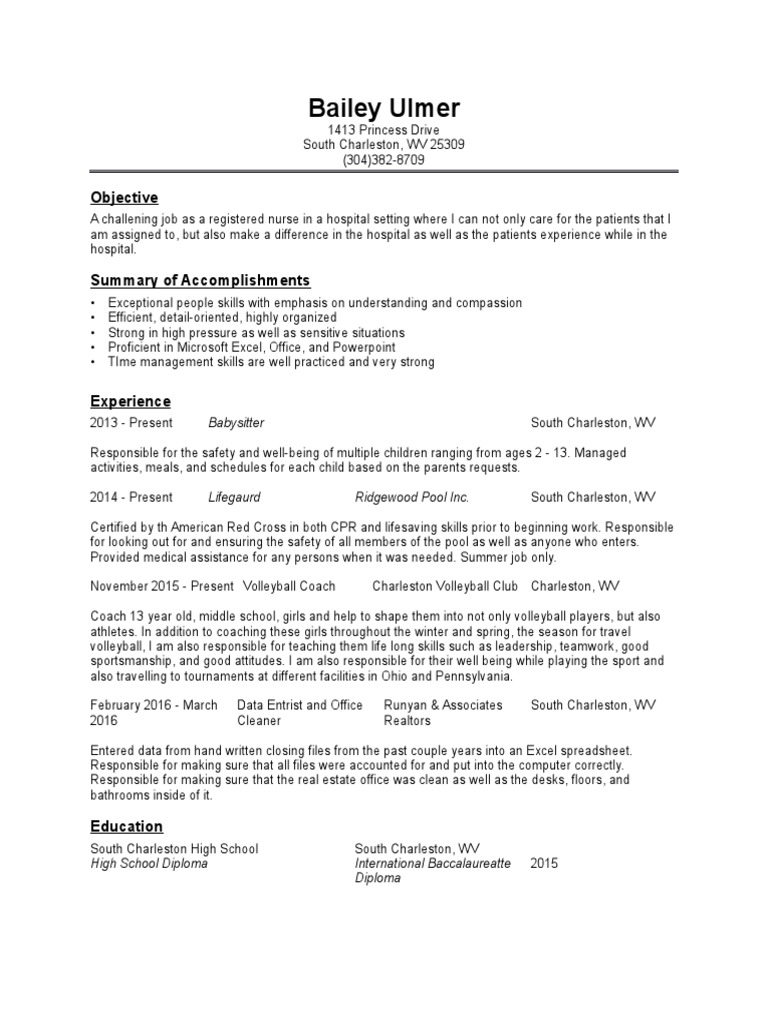 Optimal Resume PDF Health Care Medicine