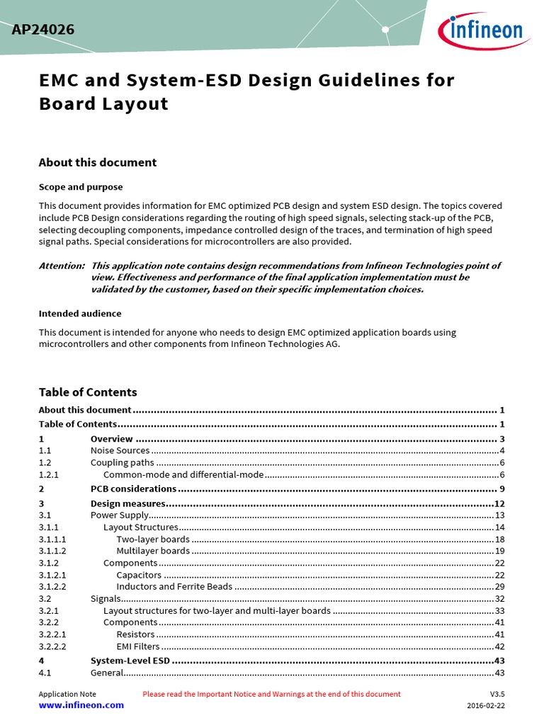 Infineon Ap2402633 EMC Guidelines - PDF An v03 05 en | PDF ...