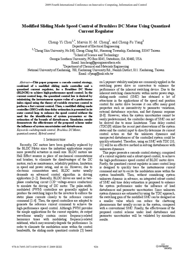 Chen Et Al. - 2009 - Modified Sliding Mode Speed Control of Brushless ...