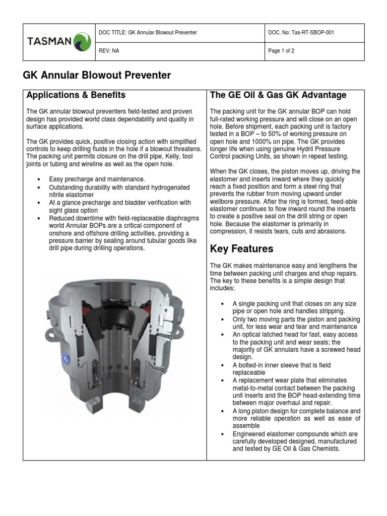 Hydril Annular BOP1 | PDF | Blowout (Well Drilling) | Mechanical ...