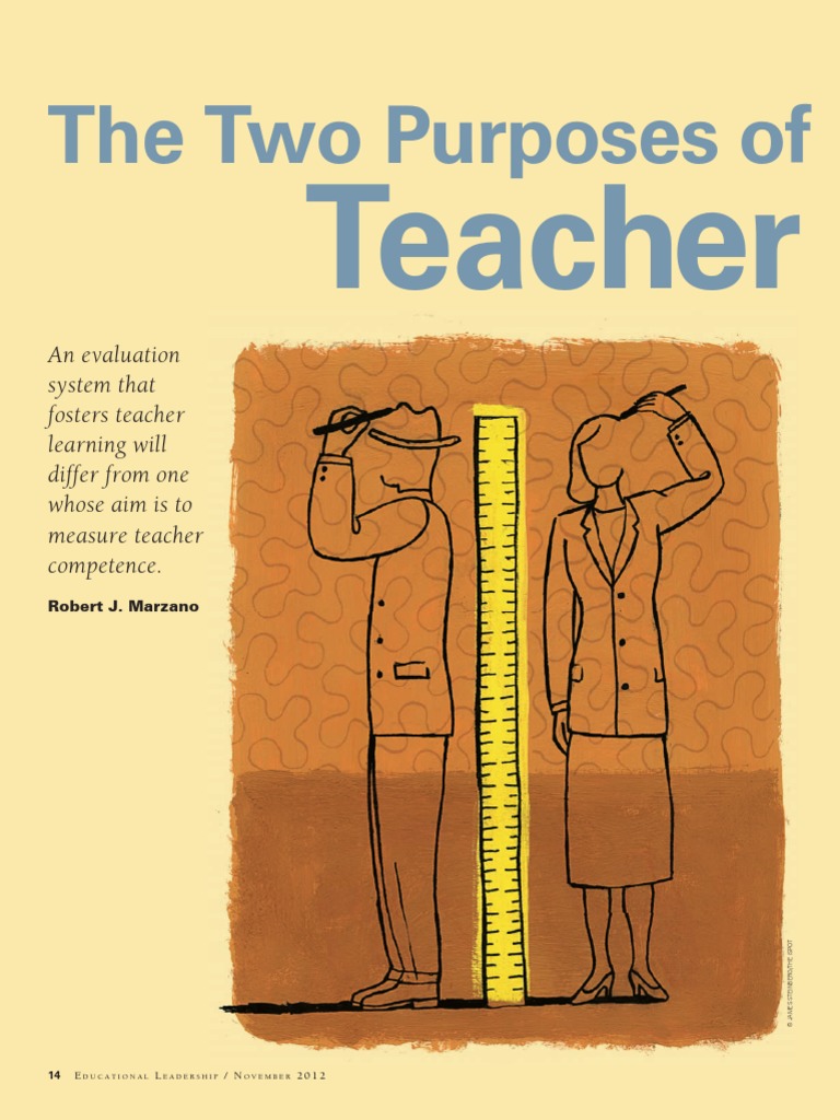 The Two Purposes of Teacher Evaluation by Robert Marzano | PDF ...