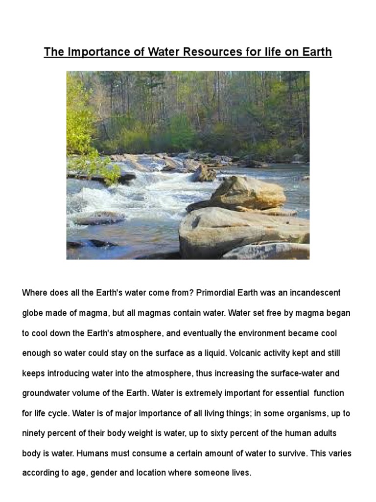 Importance of Water for Life on Earth | PDF | Water Cycle | Ice