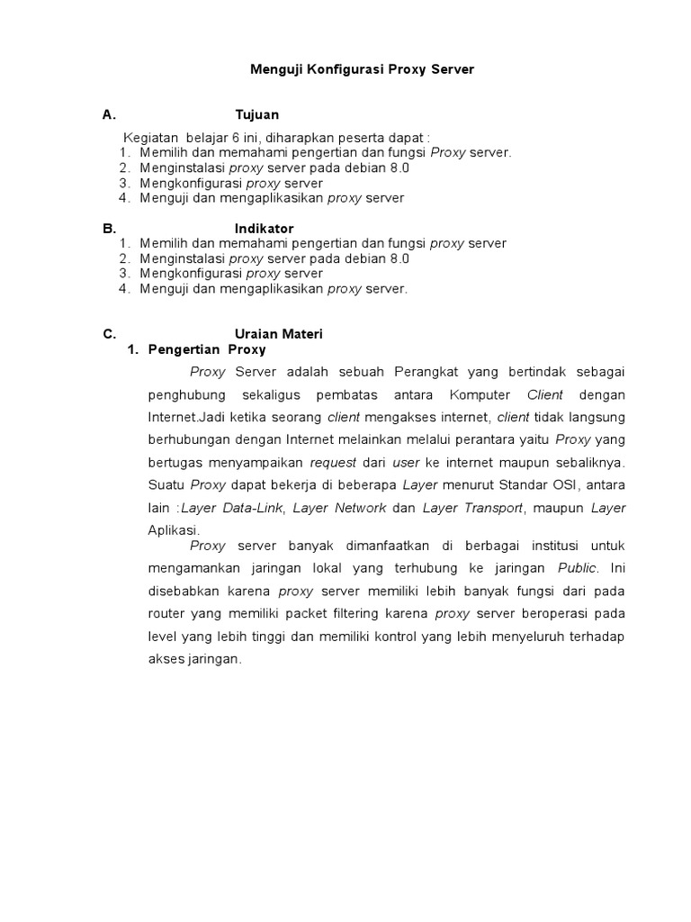 Pengujian dan Konfigurasi Proxy Server | PDF | Komputer
