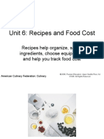 Recipes and Food Cost