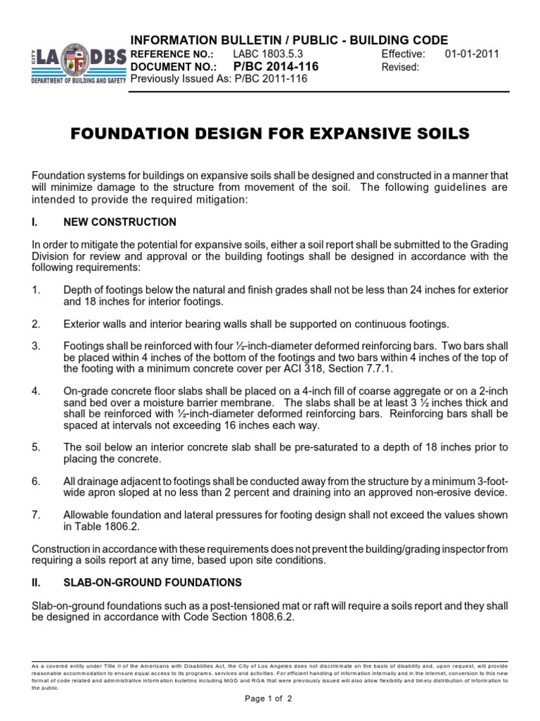 Expansive Soil Foundation Guidelines | PDF | Foundation (Engineering ...