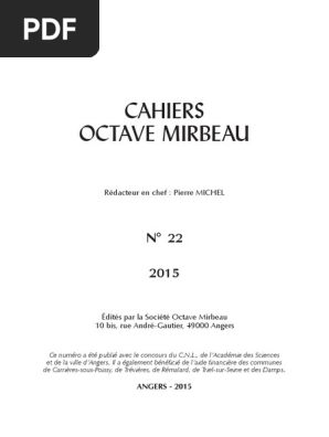Cahiers Octave Mirbeau N 22 Spa établissement Guy - 
