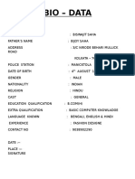 Bio Data Biswajit Saha