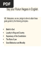 Say Your Rukun Negara in English