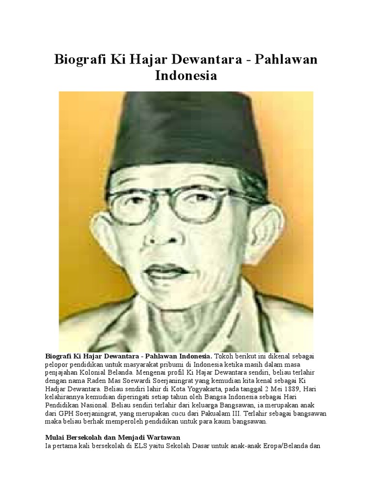 Biografi Ki  Hajar  Dewantara  Biografi Ki  Hajar  Dewantara