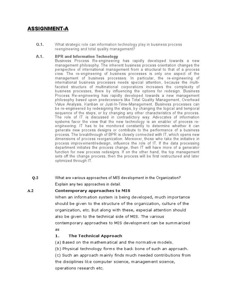 IT's Role in Business Process Reengineering | PDF | Computers