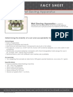 Wet Sieving Apparatus Fact Sheet