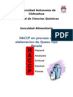 Haccp en Proceso de Elaboracion de Queso Tipo Panela