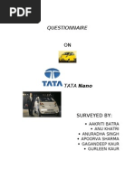 Download Tata Nano Questionnaire by Hard Kaur SN34769932 doc pdf