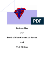 Business Plan For Touch of Class Custom Air Service and TLC Airlines