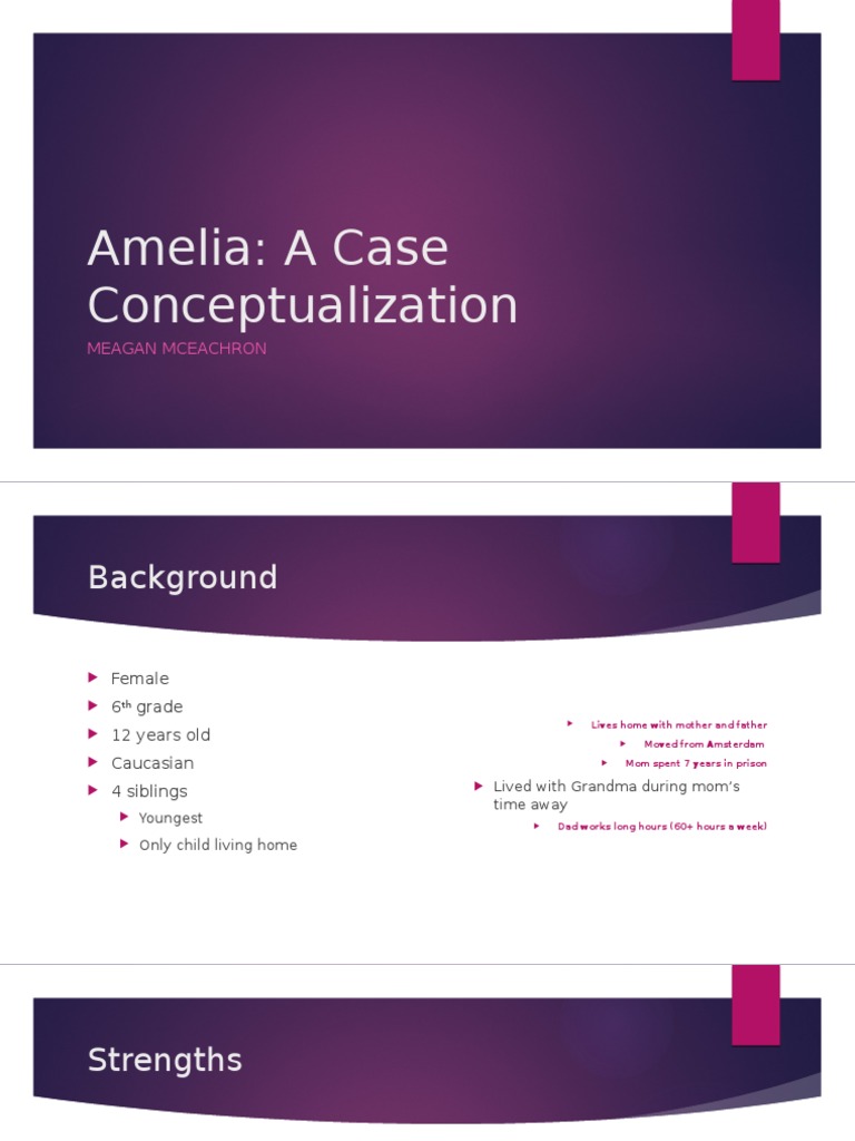 Amelia: Case Conceptualization in Counseling | PDF | School Counselor ...