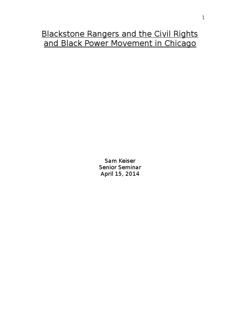 Blackstone Rangers' Role in Civil Rights | PDF | African American Civil ...