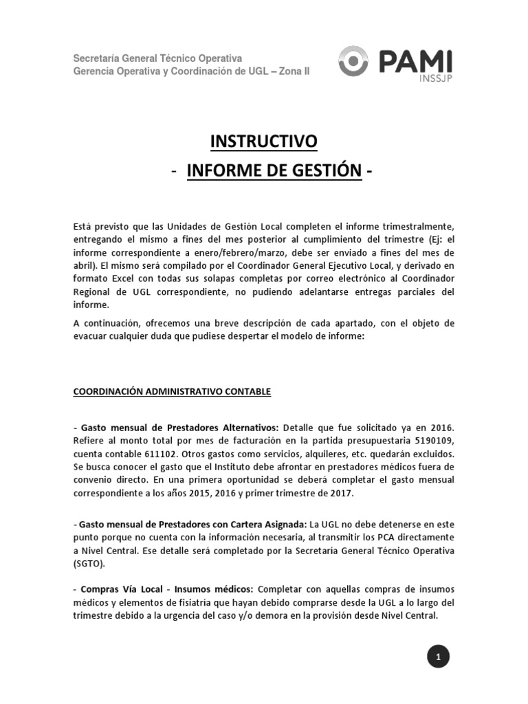 Modelo Instructivo Informe de Gestión | PDF | Escáner de imagen |  Computadoras personales