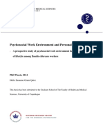 Psychosocial Work Environment and Personal Lifestyle