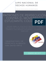 Patrones de Persecución Contra El Movimiento Estudiantil Colombiano (2009-2016)