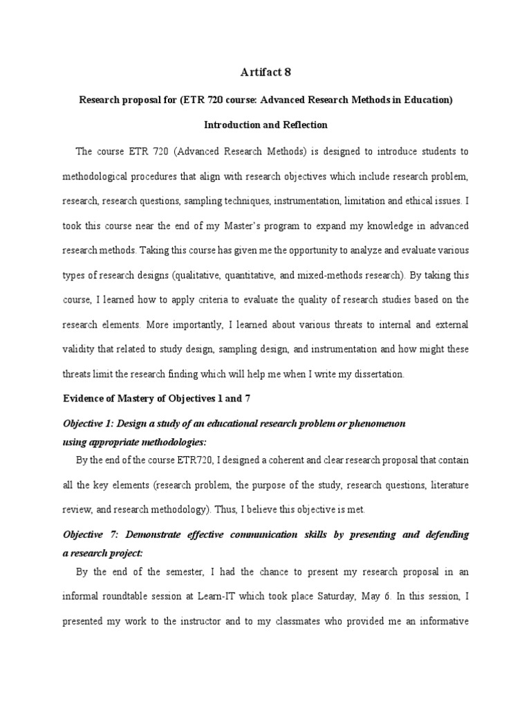 Advanced Research Methods Proposal | PDF