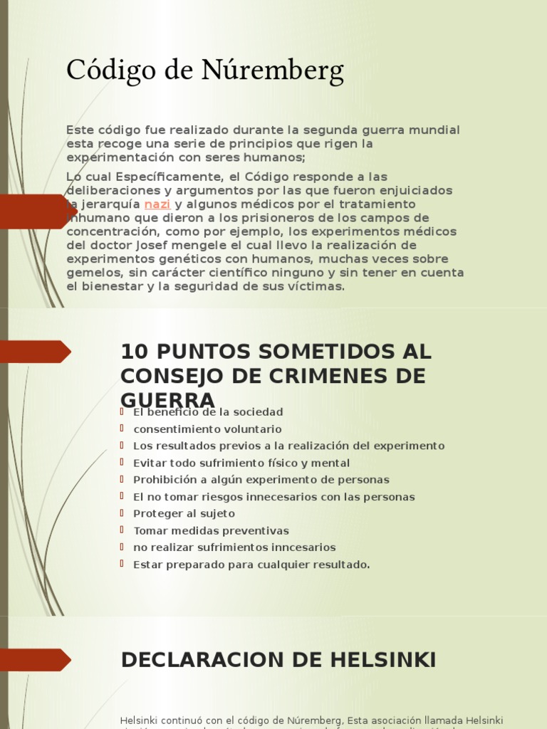 Código de Núremberg1 Etica Aplicada Instituciones sociales