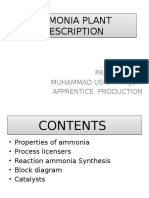 Ammonia Plant Description Ammonia Plant Description: Prepared by Muhammad Usman Anjum Apprentice Production