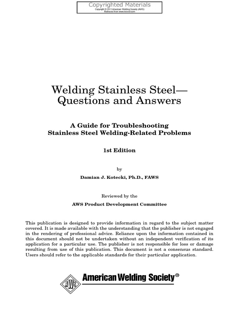 Welding Stainless Steel Questions and Answers A Guide For