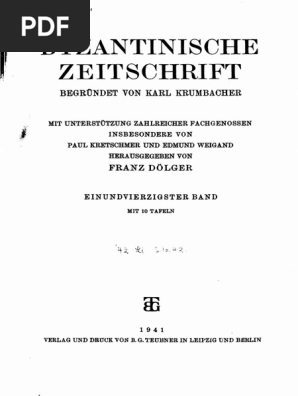 Byzantinische Zeitschrift Jahrgang 41 1941