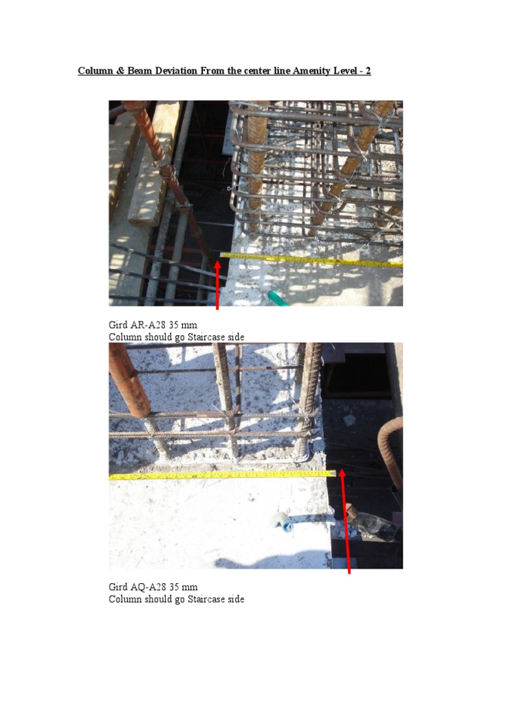 Column & Beam Deviation Details | PDF