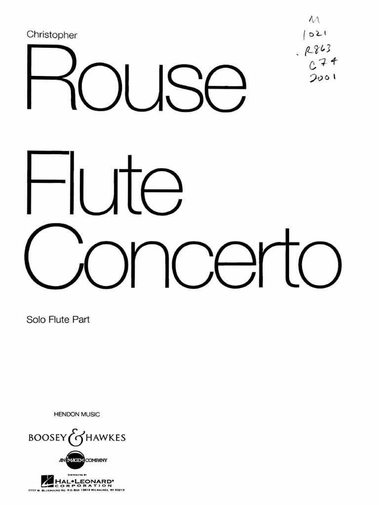 Rouse Flute Concerto Flute Solo PDF PDF Classical Music Musical