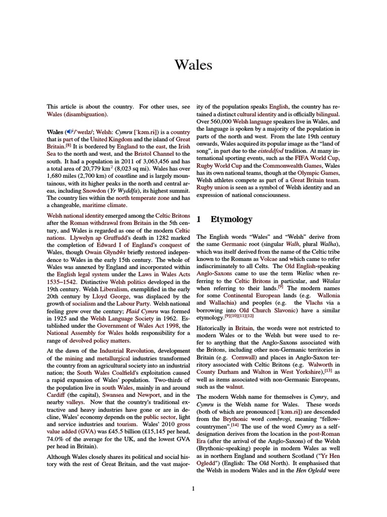 Overview of Wales: History and Identity | PDF | Wales | United Kingdom
