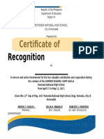Certificate of Recognition: Rotonda National High School