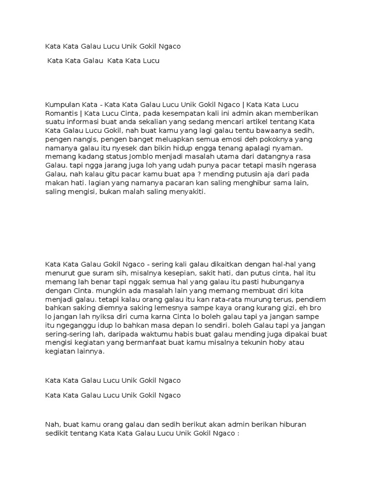 Kata Kata Unik Lucu Galau Dan Bermakna Beranda Ktawacom Ayo Ketawa Kata Kata Unik Lucu Galau Dan Bermakna Beranda Ktawacom Ayo Ketawa