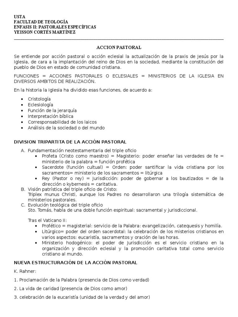 Modelos de Acción Pastoral en la Iglesia | PDF | Sacerdote | Iglesia ...