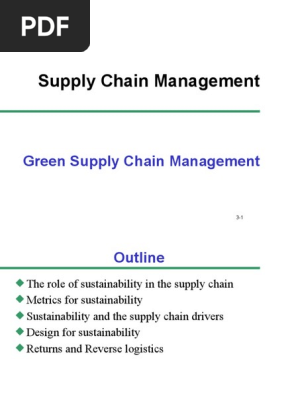 Green Supply Chain Pptx Supply Chain Management Sustainability