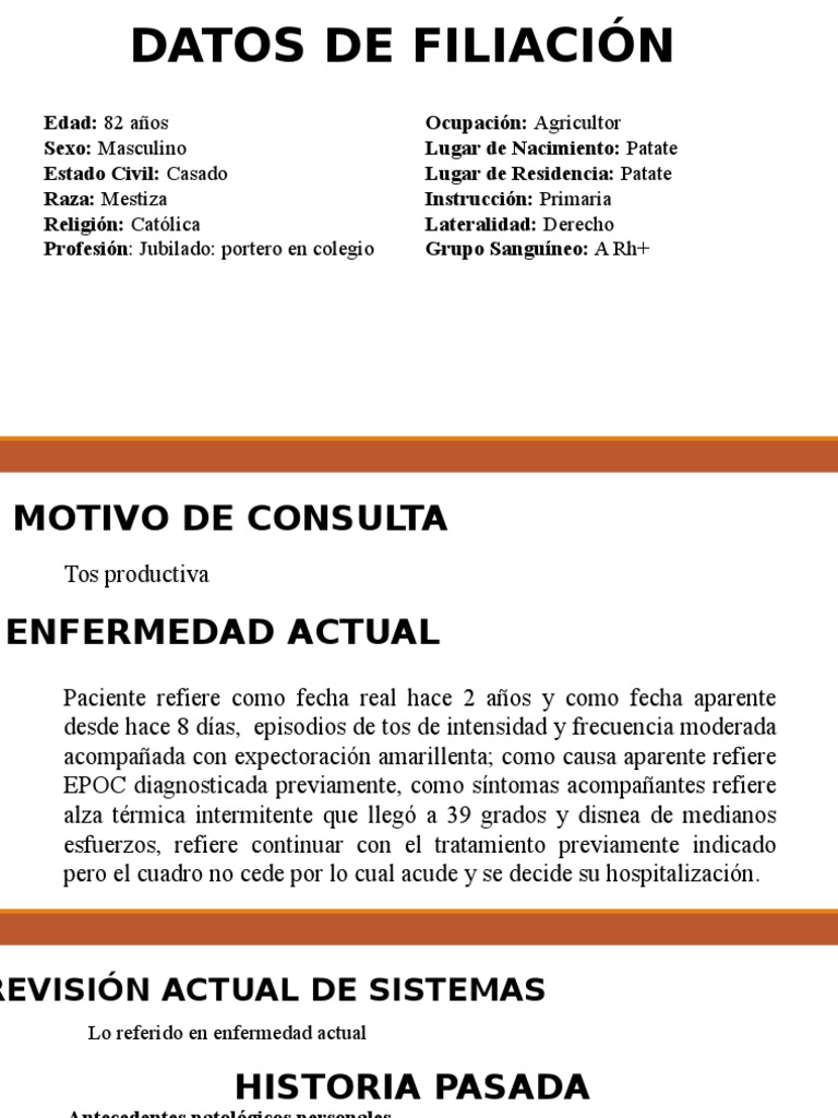 Caso Clínico EPOC Tos Examen físico