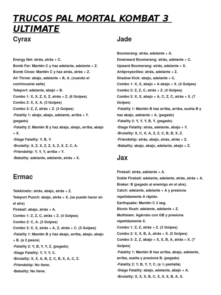 Mk3 U Pdf Franquicias De Videojuegos Videojuegos De Accion