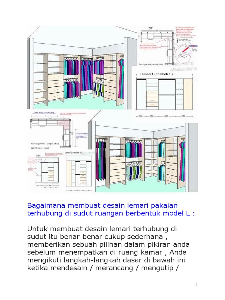 Bagaimana Membuat Desain Lemari Pakaian Terhubung Di Sudut Ruangan