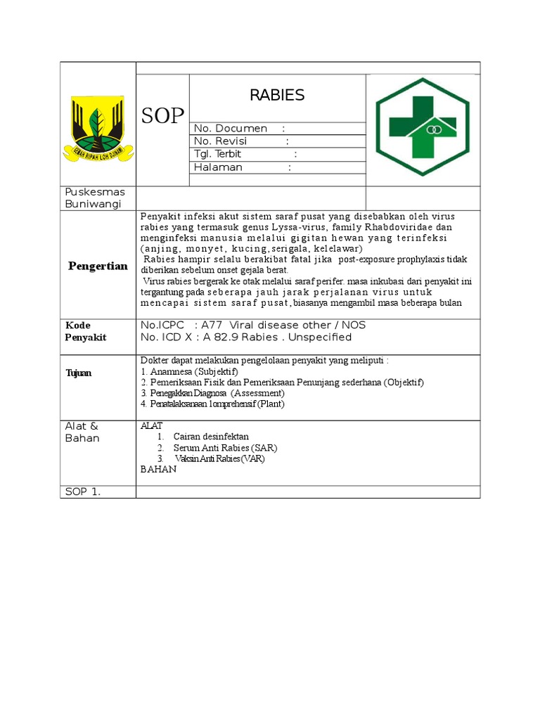 Sop Rabies | PDF