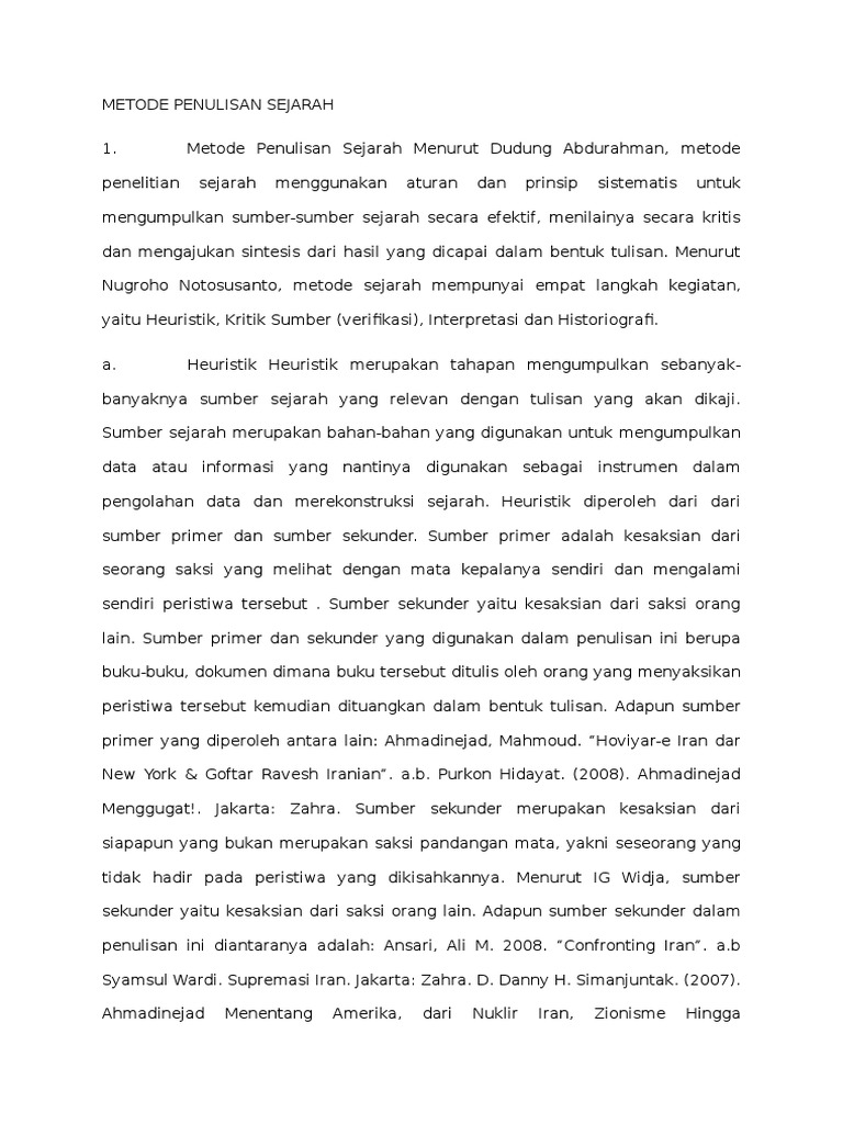 Metode Penulisan Sejarah