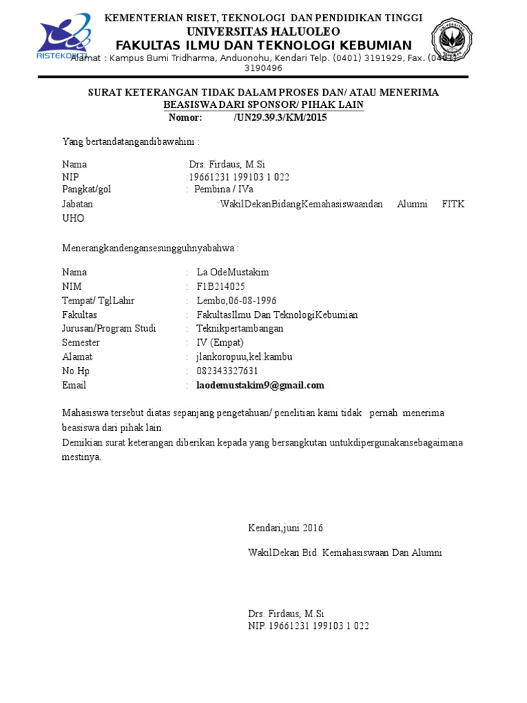 Surat Keterangan Aktif Kuliah Mustakimdocx