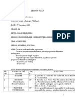 Lesson Plan Present Simple vs Present Progressive(1)