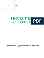 Proiect  de activitate didactica